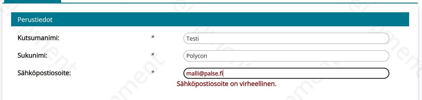 virheellinen sähköposti